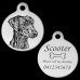 Doberman Natural Ear Engraved 31mm Large Round Pet Dog ID Tag